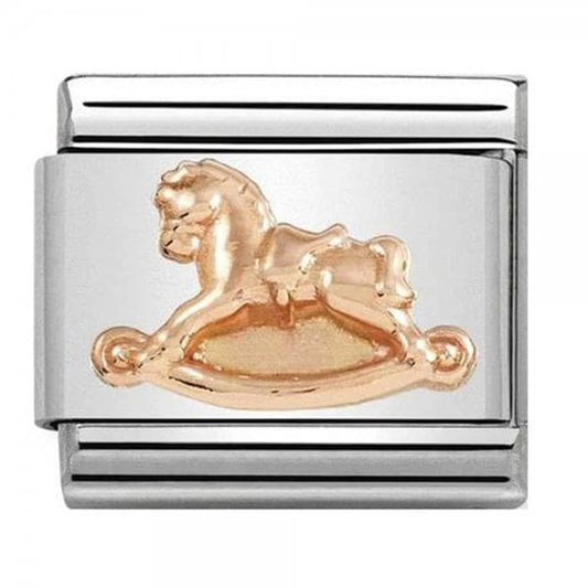 Classic Rose Gold Rocking Horse Charm