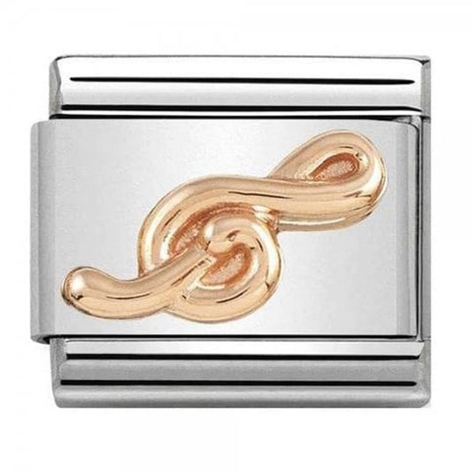 Classic Rose Gold Classic Treble Clef Charm