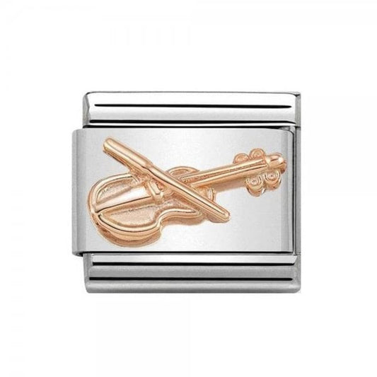 Classic Rose Gold Violin Charm