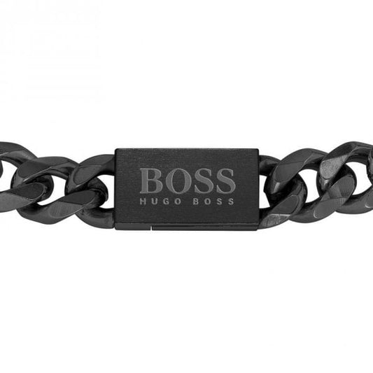 Men's Black IP Chain Link Bracelet