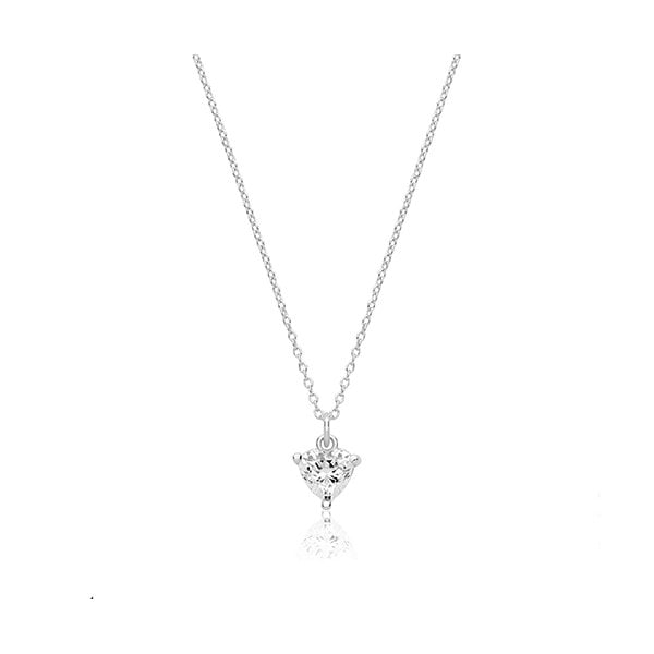 6mm Heart Cut Claw Set Pendant & Chain