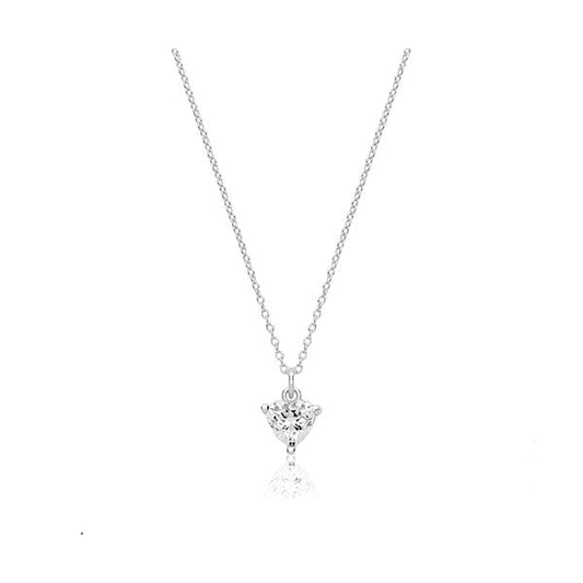 6mm Heart Cut Claw Set Pendant & Chain