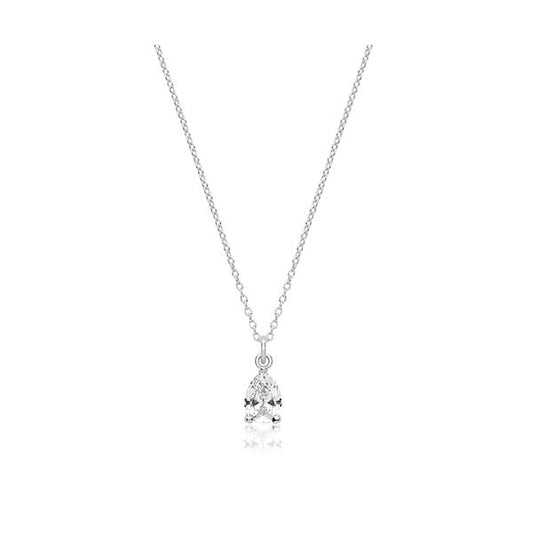 Pear Shape Claw Set Pendant & Chain