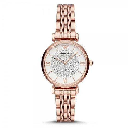 Crystal Bracelet Strap Watch, Rose Gold/White