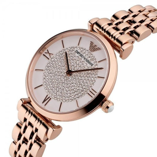 Crystal Bracelet Strap Watch, Rose Gold/White
