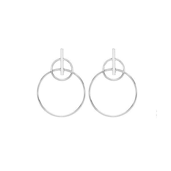 Silver Double Drop 30mm Hoops
