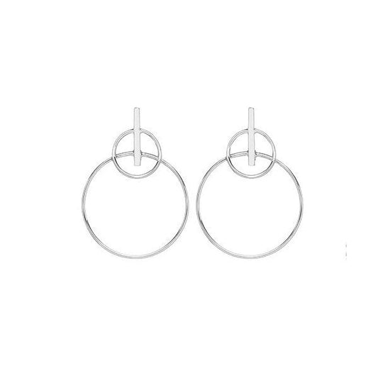 Silver Double Drop 30mm Hoops