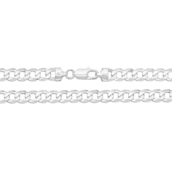 Silver Flat Curb Chain