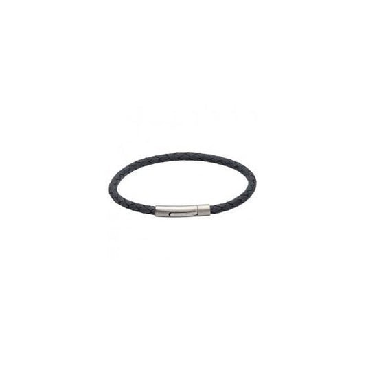 Antique Blue Leather Bracelet 21cm