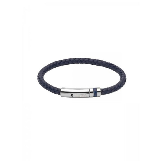 Navy Leather Bracelet 21cm