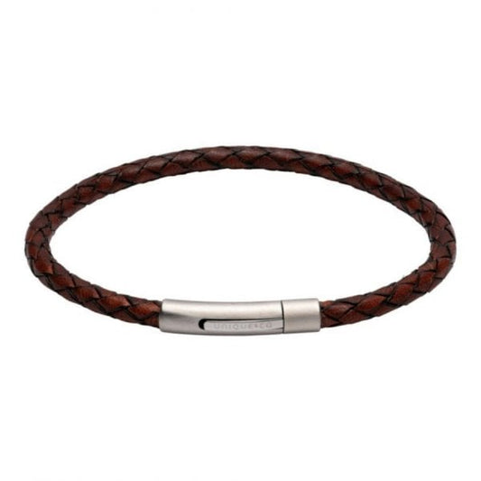 Antique Dark Brown Leather Bracelet 21cm