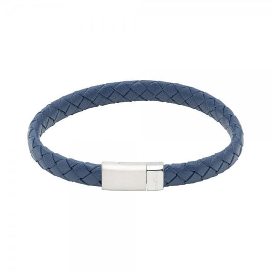 Navy Leather Bracelet 21cm