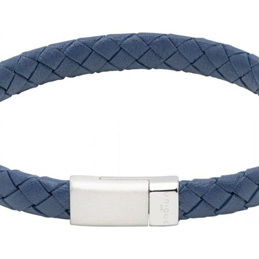 Navy Leather Bracelet 21cm