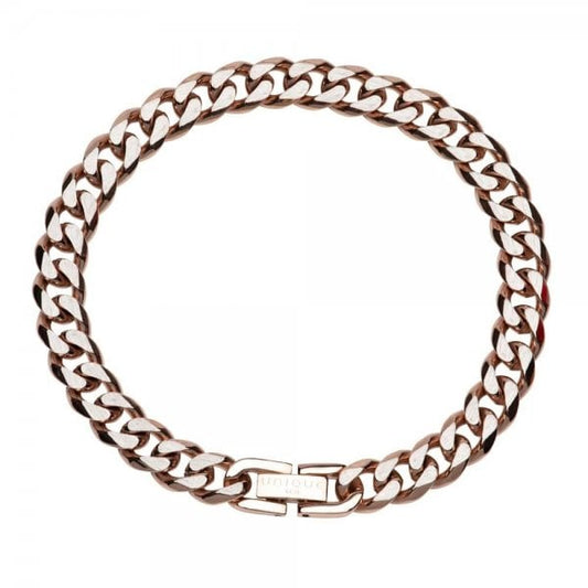 Rose Gold Plated Steel Curb Necklace 50cm