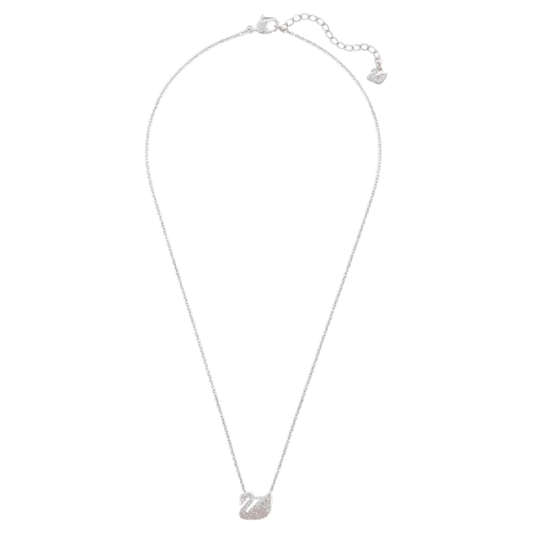 Iconic Swan Pendant, Multi-colour, Rhodium plated