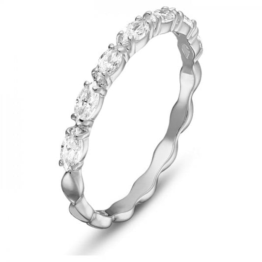 Vittore Marquise Ring, Rhodium plated SIZE 58