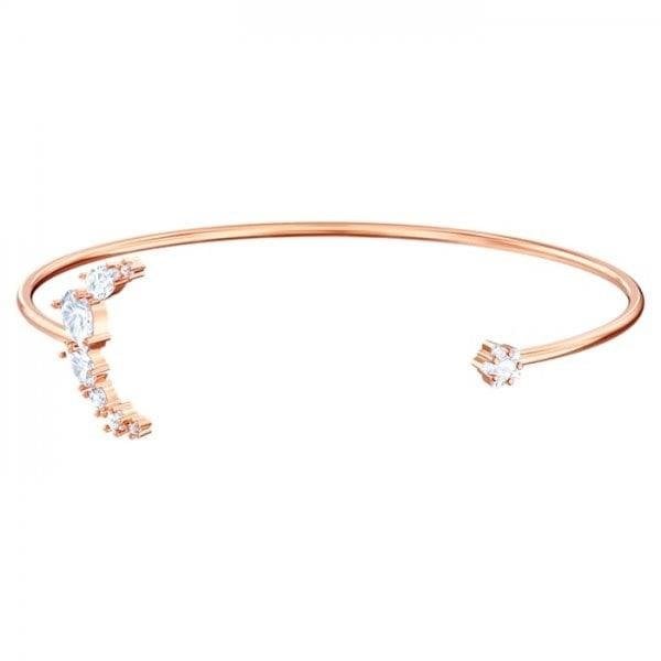 Moonsun Cuff, White, Rose-gold tone plated MEDIUM