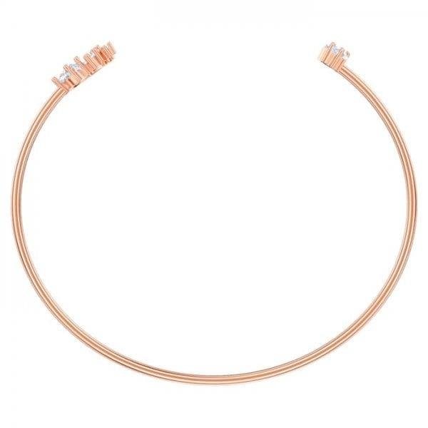 Moonsun Cuff, White, Rose-gold tone plated MEDIUM