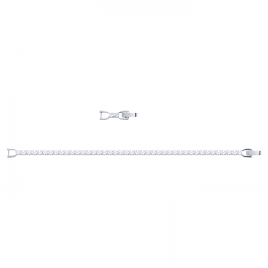 Tennis Deluxe Bracelet White, Rhodium plated