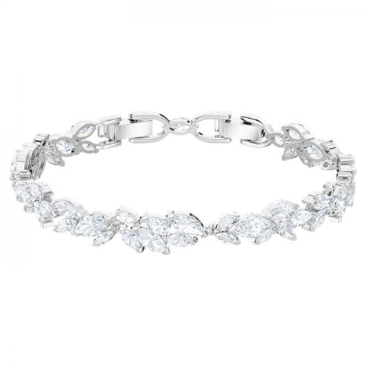 Louison Bracelet White, Rhodium plated