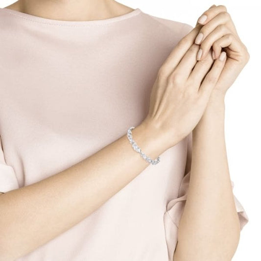 Louison Bracelet White, Rhodium plated