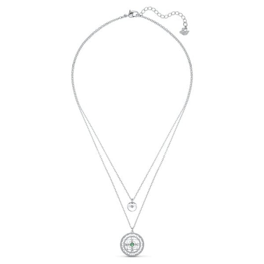 Mandala Necklace White, Rhodium plated