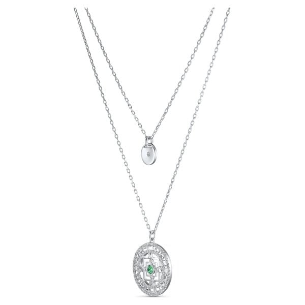 Mandala Necklace White, Rhodium plated