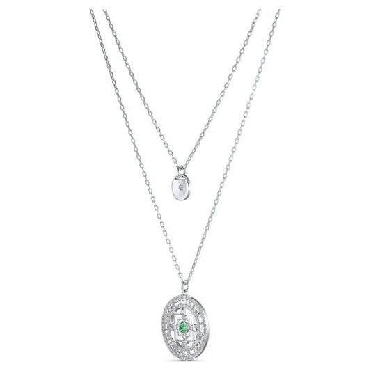 Mandala Necklace White, Rhodium plated