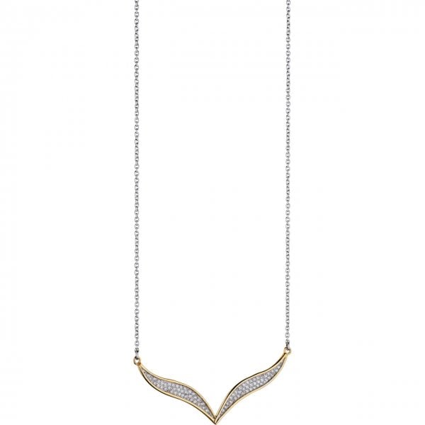 Gold Pave Wavy Necklace