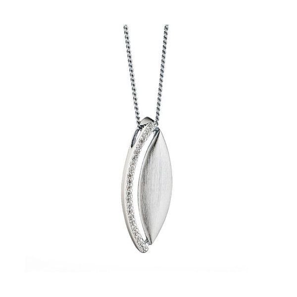 Silver Marquise and Pave Pendant
