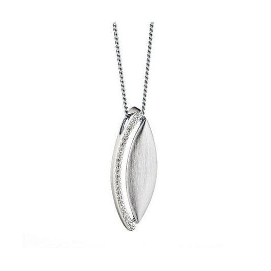 Silver Marquise and Pave Pendant