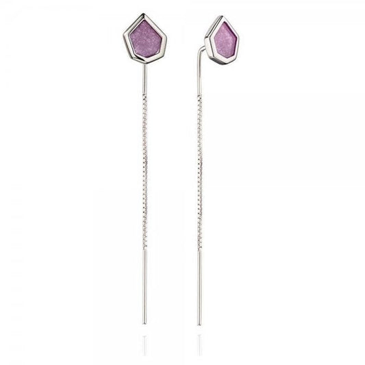 Purple Quartz Long Earrings