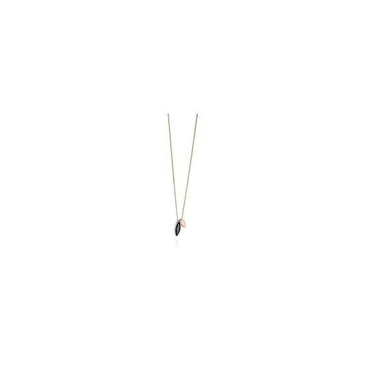 Ladies Silver Rose Gold And Black Pendant