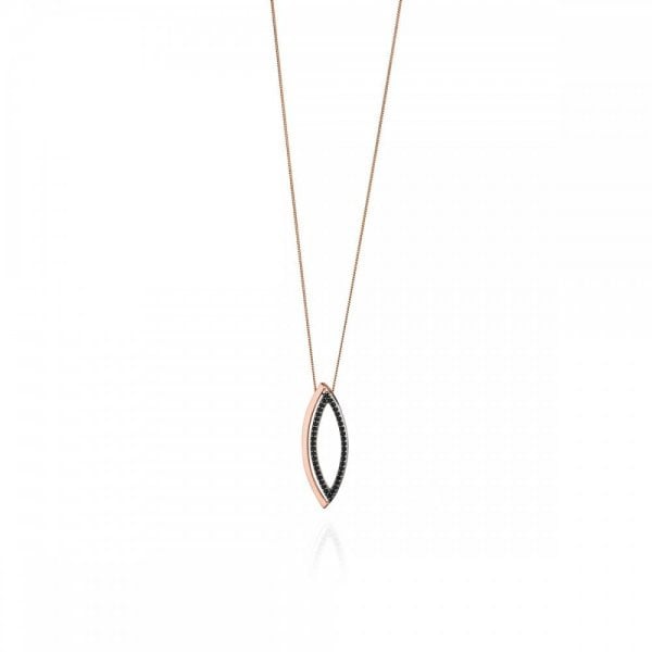 Rose Gold Marquise Pavee Pendant