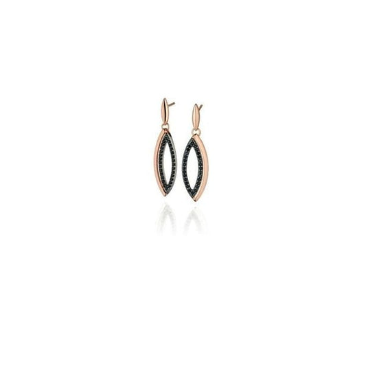 Rose Gold Marquise Pave Drop Earrings