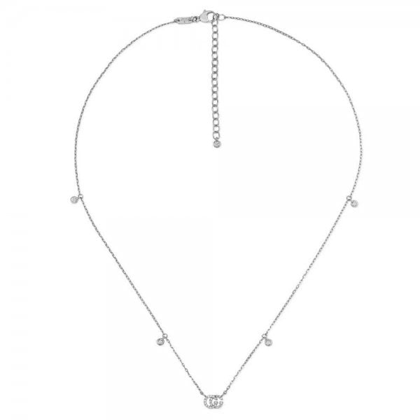 GG 18ct White Gold Diamond Necklace 42CM