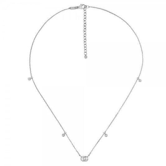 GG 18ct White Gold Diamond Necklace 42CM