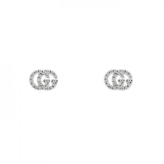 Running G 18ct White Gold Diamond Stud Earrings