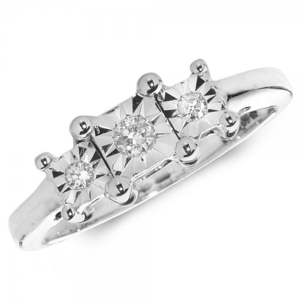 DIAMOND 3 STONE ILLUSION SET SIZE O