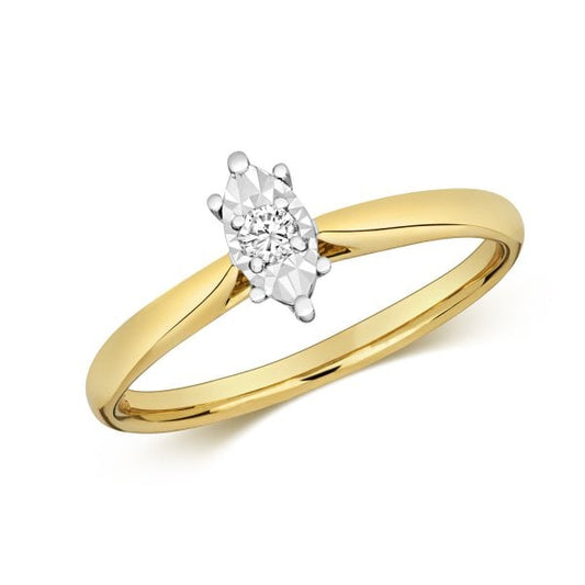 DIAMOND ILLUSION SOLITAIRE MARQUISE RING SIZE L