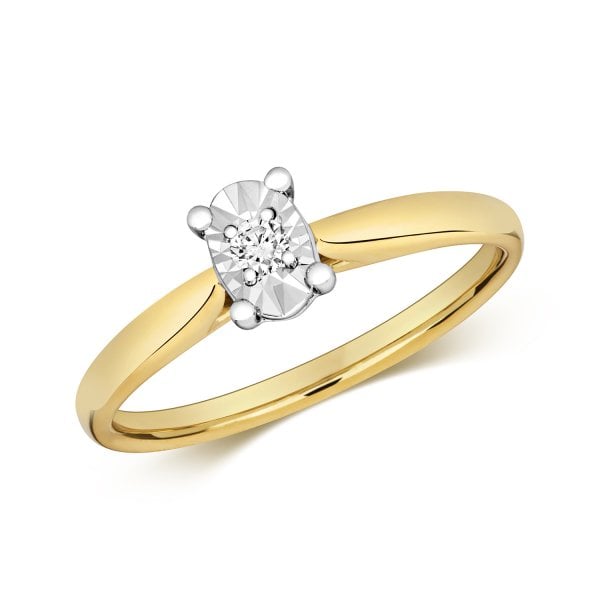DIAMOND ILLUSION SOLITAIRE OVAL RING SIZE N