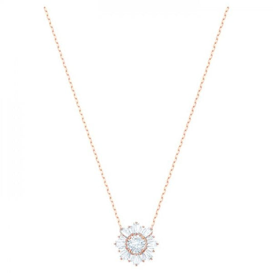 Sunshine Pendant, White, Rose-gold tone plated