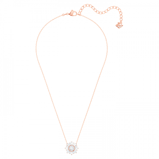 Sunshine Pendant, White, Rose-gold tone plated