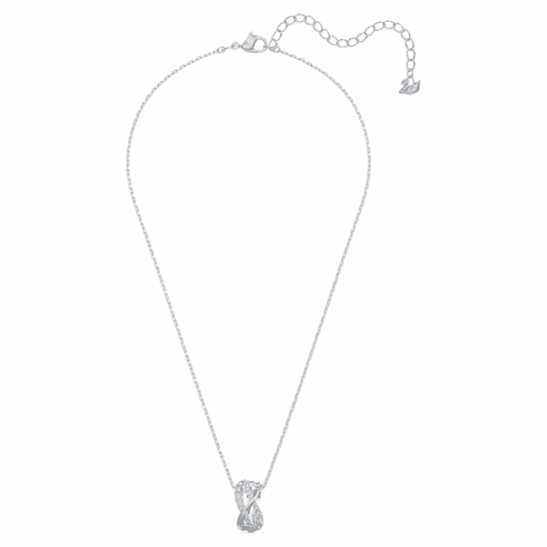 Twist Rows Pendant Blue, Rhodium plated