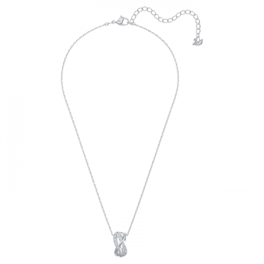 Twist Rows Pendant Blue, Rhodium plated