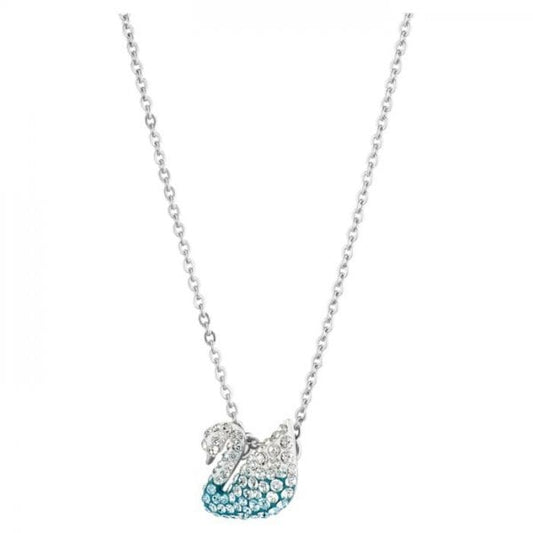 Iconic Swan Pendant - Multi-coloured, Rhodium plat