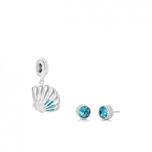Indicolite Earring and Charm Set