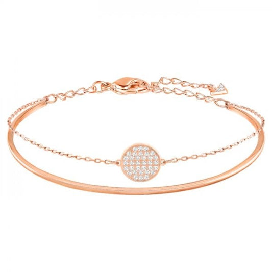 Ginger Bangle White, Rose-gold tone plated