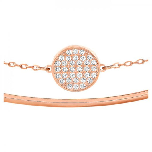 Ginger Bangle White, Rose-gold tone plated