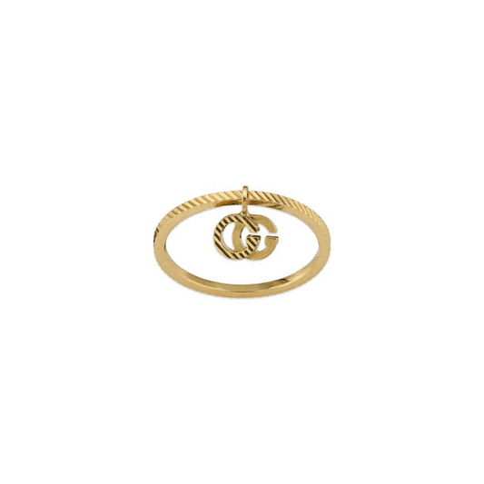 Running G Ring with GG Charm - Yellow Gold Size 13